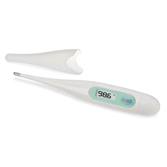 Digital Thermometer with Protective Cover, White