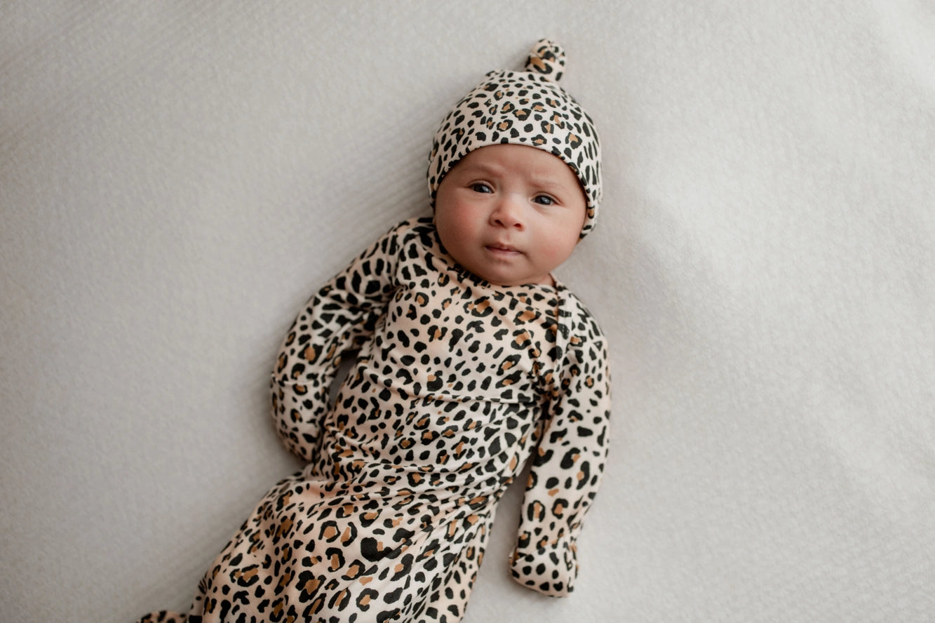 Leopard Knotted Gown & Hat