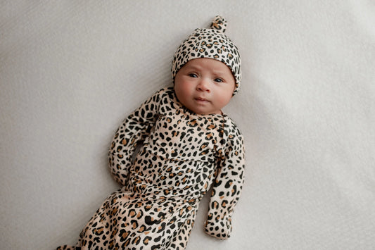 Leopard Knotted Gown & Hat