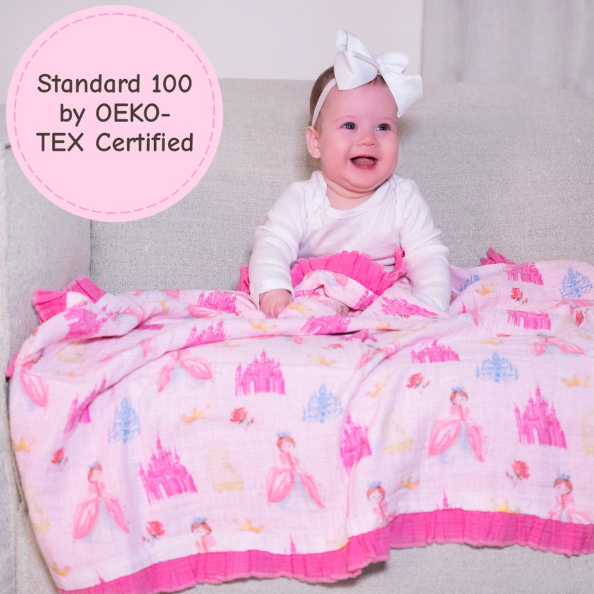 Tiara Time Ruffle Baby Muslin Quillt