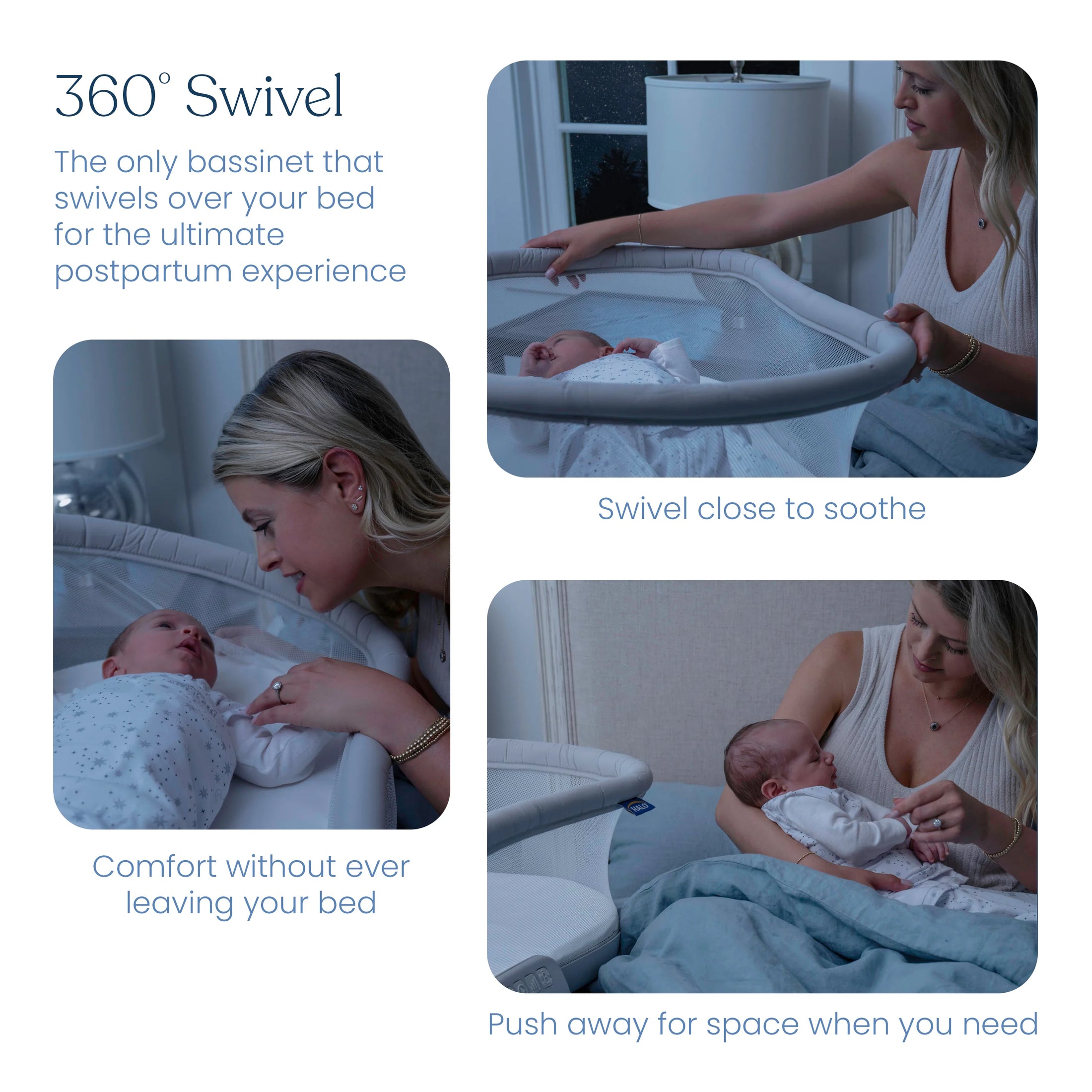 Halo Grey Bassinet Soothing Swivel Sleeper 3.0S
