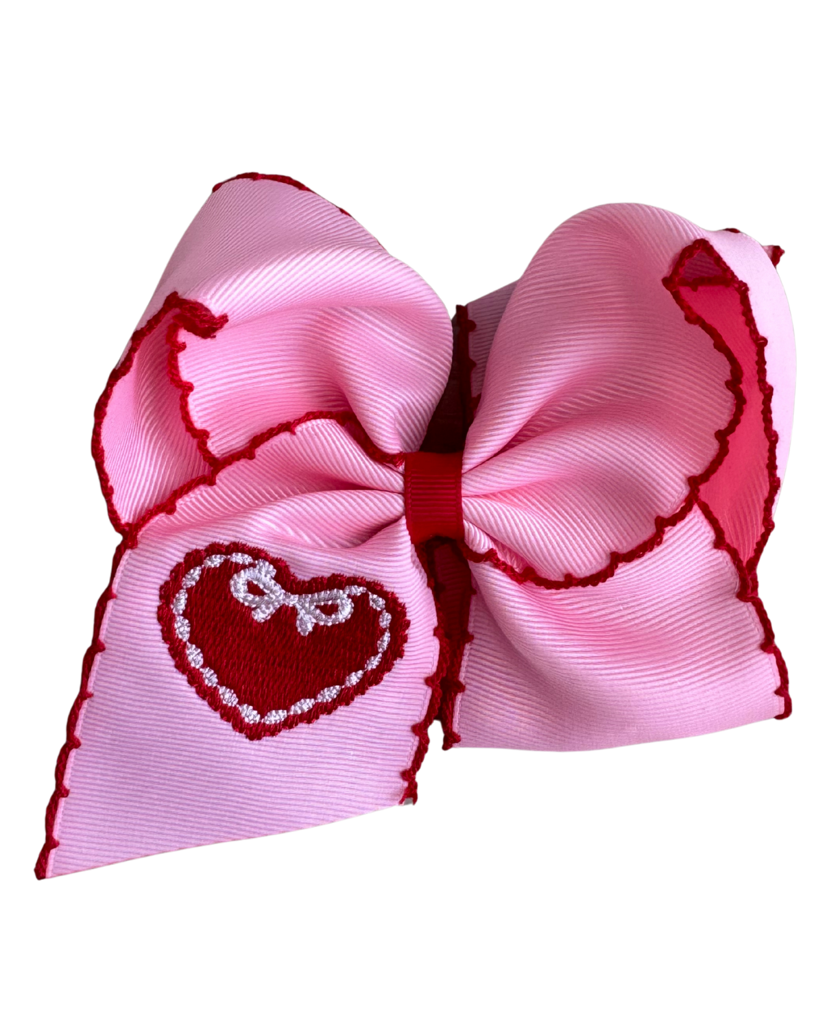Scalloped Heart Hair Bows