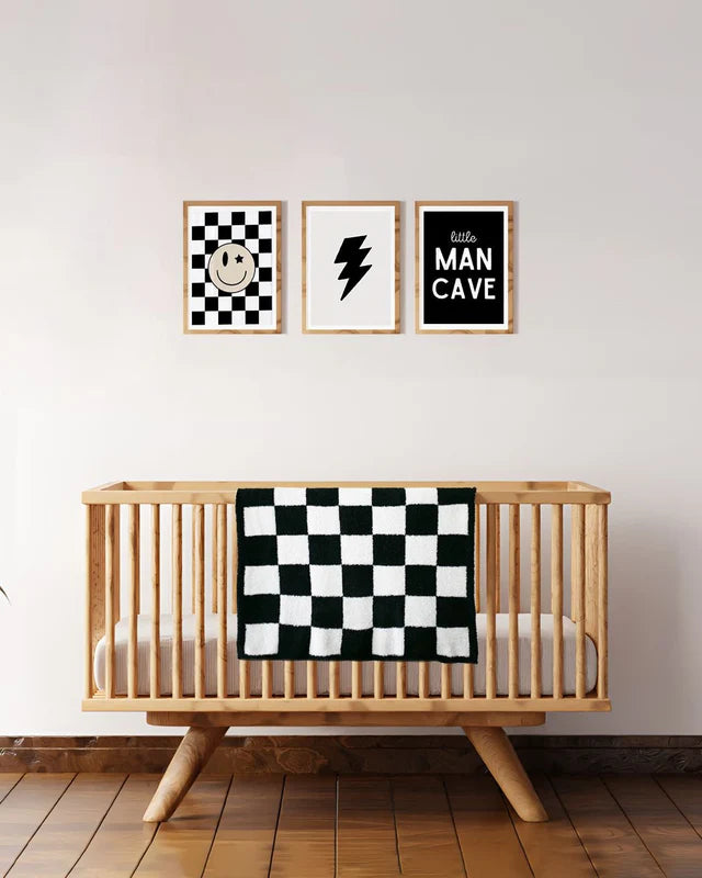 Checkered Plush Baby Blanket