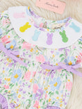 Load image into Gallery viewer, Bunny Floral Embroidered Ruffle Romper

