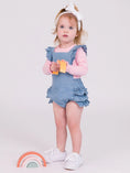 Load image into Gallery viewer, Light Wash Denim Flutter Overall
