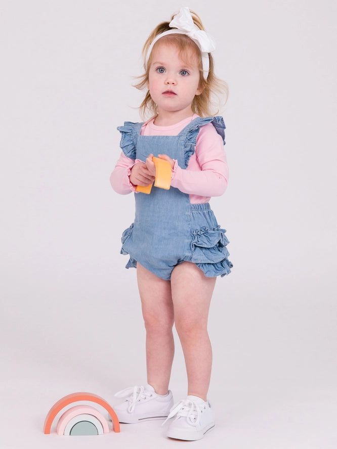 Light Wash Denim Flutter Overall