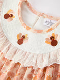 Load image into Gallery viewer, Thanksgiving Turkey Floral Lace Ruffle Girls Dress
