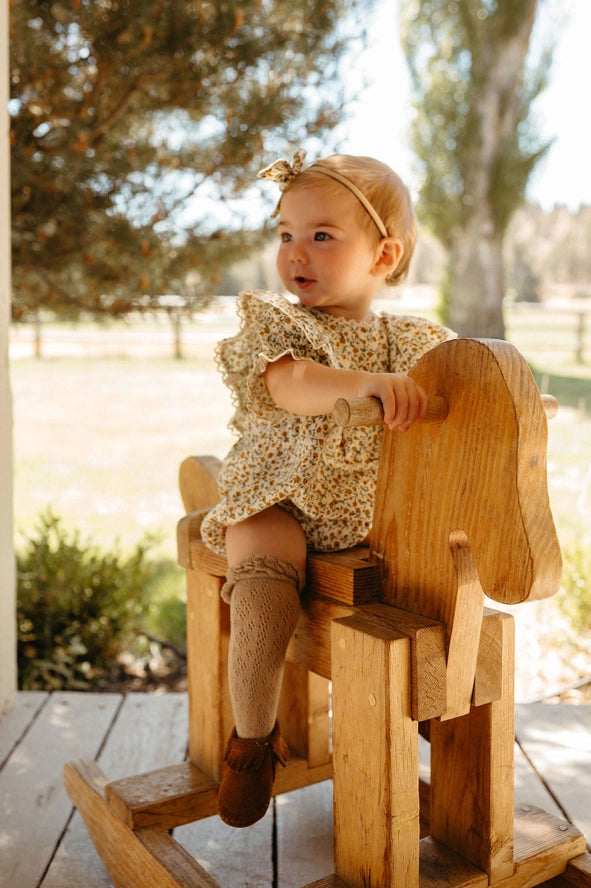Masie Mustard Floral Romper 2pc