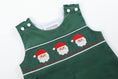 Load image into Gallery viewer, Green Corduroy Santa Smocked Overalls
