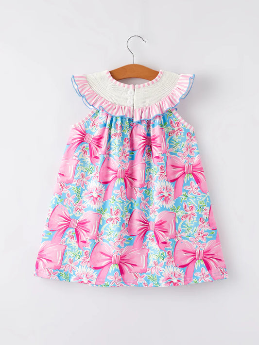 I <3 Dad Embroidery Smocked Dress