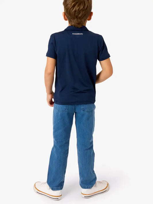 Medium Wash Stretch Denim Straight Jeans