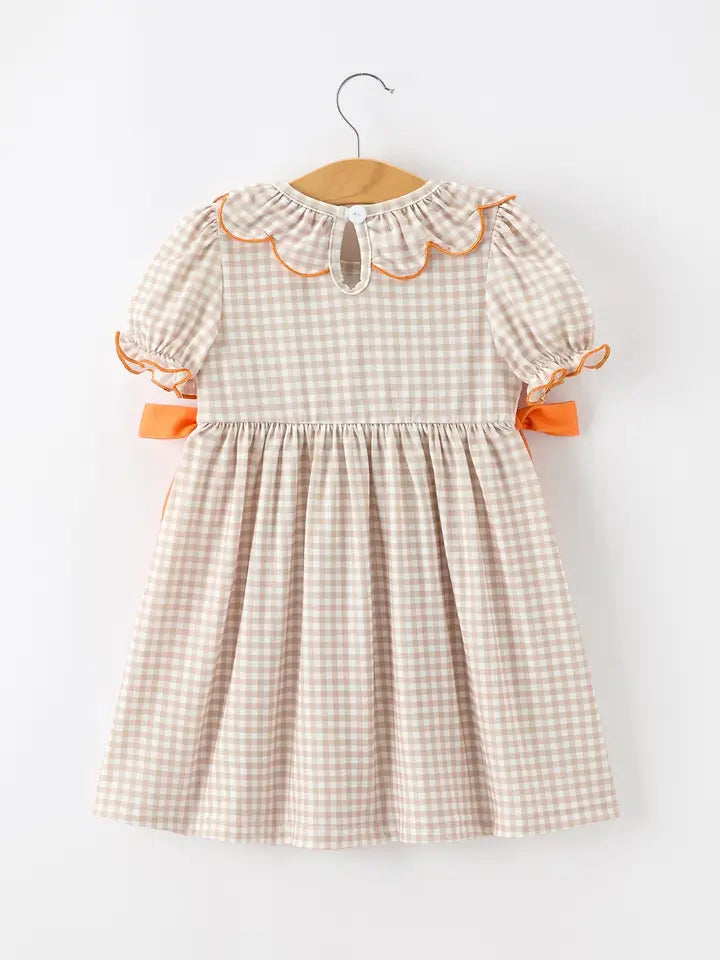 Thanksgiving Turkey Pumpkin Pie Smocked Dress