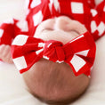 Load image into Gallery viewer, Checking It Twice Knit Large Bow Headwrap
