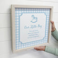 Load image into Gallery viewer, Gingham Our Little Boy Framed Art- 15"x15"
