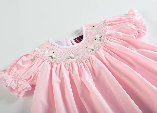Bunny Smocked Bishop Dress