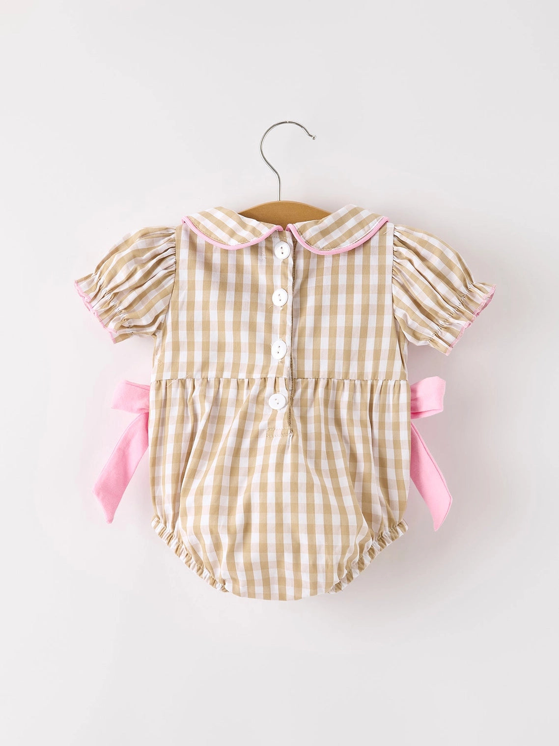 Thanksgiving Plaid Turkey Smocked Girls Romper