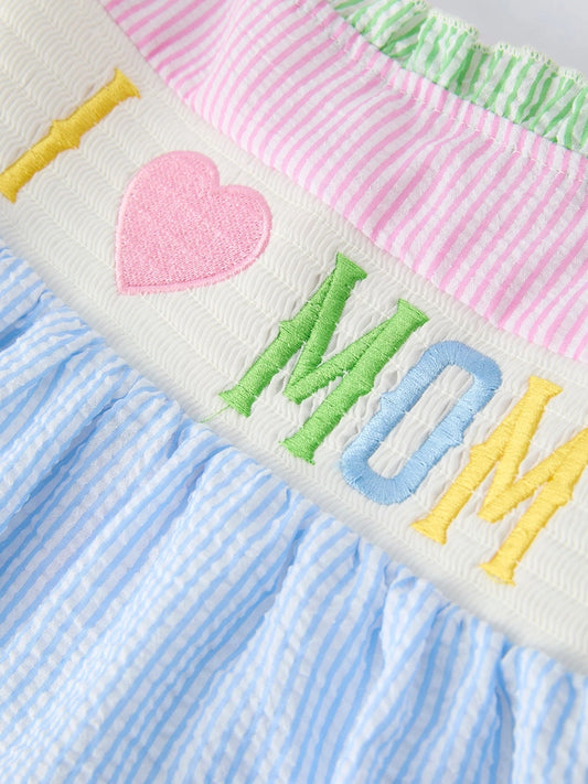 I <3 Mom Smocked Dress