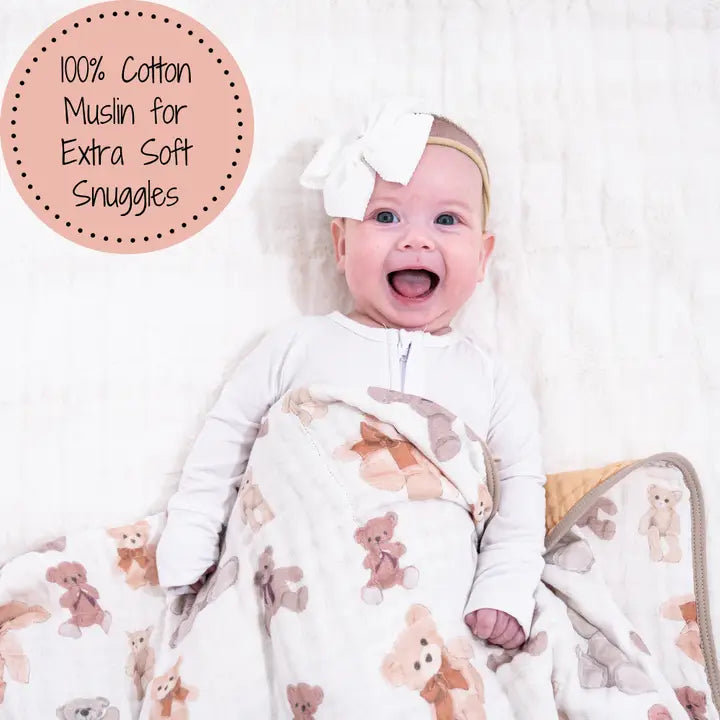 Bear Hugs Baby Muslin Quilt