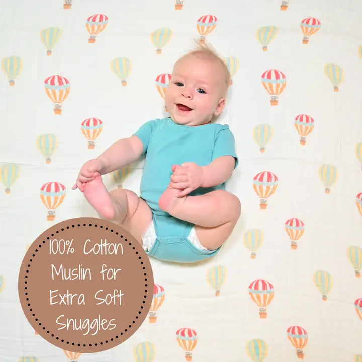 The Sky Is The Limit Baby Muslin Swaddle Blanket