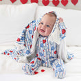 Load image into Gallery viewer, Sweet Like Candy Zipper Footie Blue
