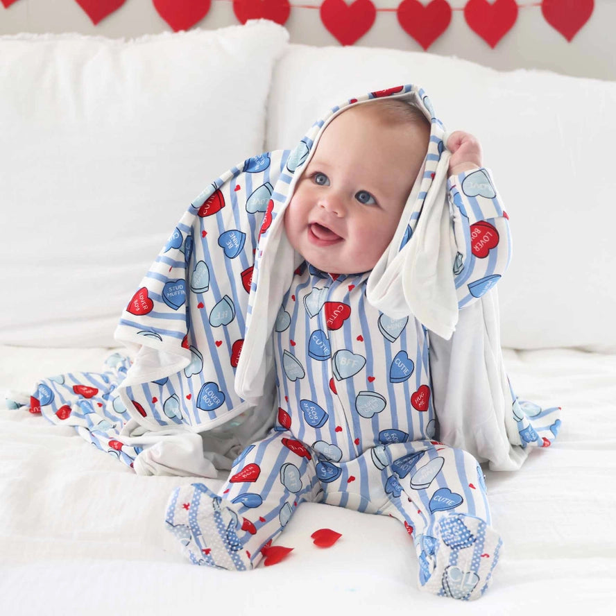 Sweet Like Candy Zipper Footie Blue