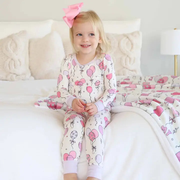 Pink Party Time Two Piece Pajama Set