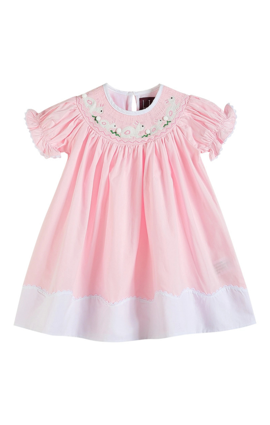 Bunny Smocked Bishop Dress