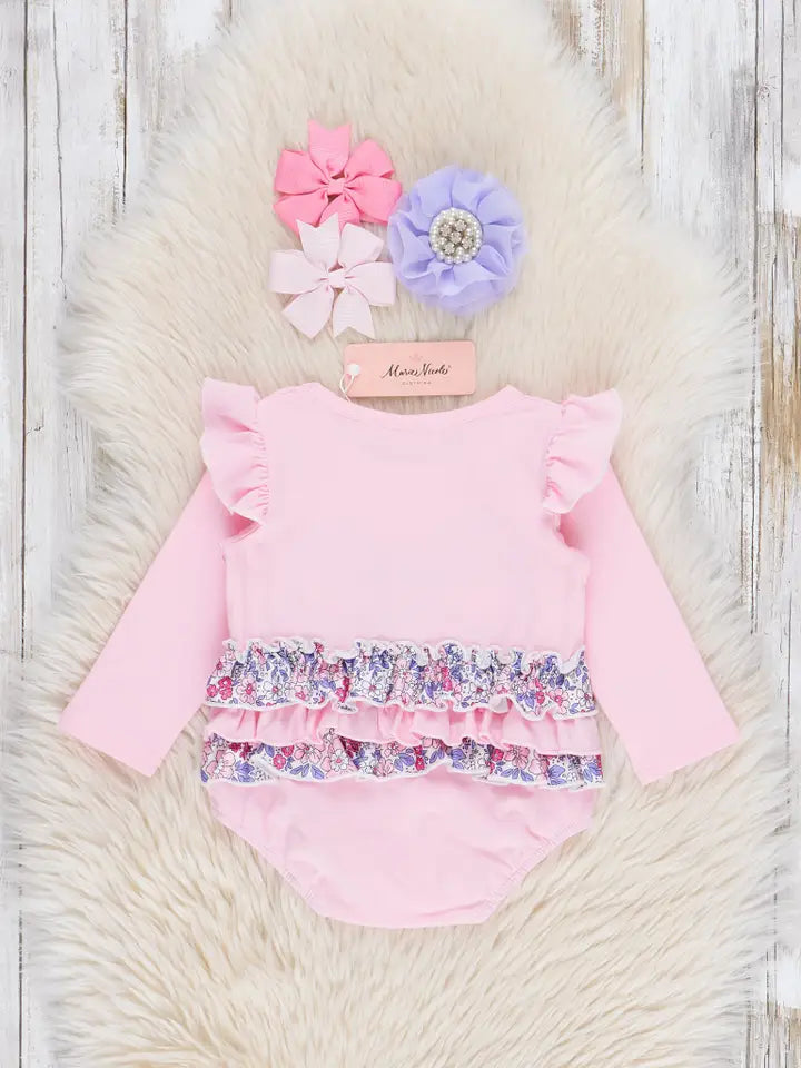 Delicate Flower Bow Ruffle Bubble
