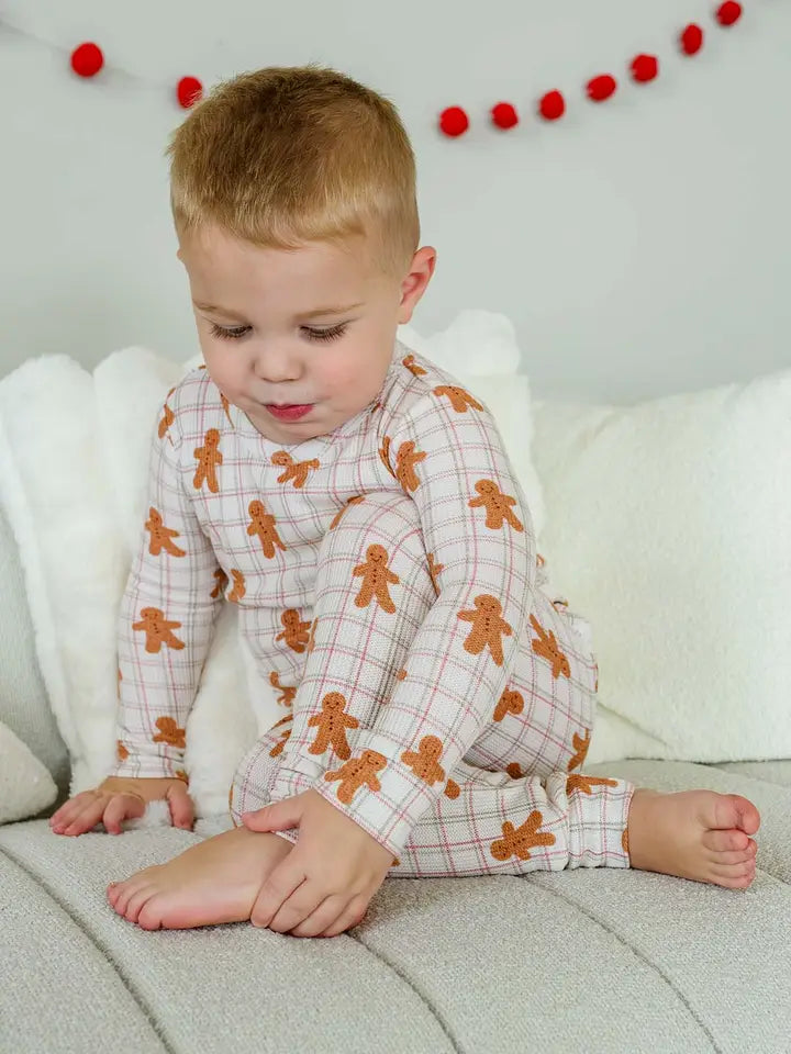 Gingersnap Waffle Two Piece Pajama Set