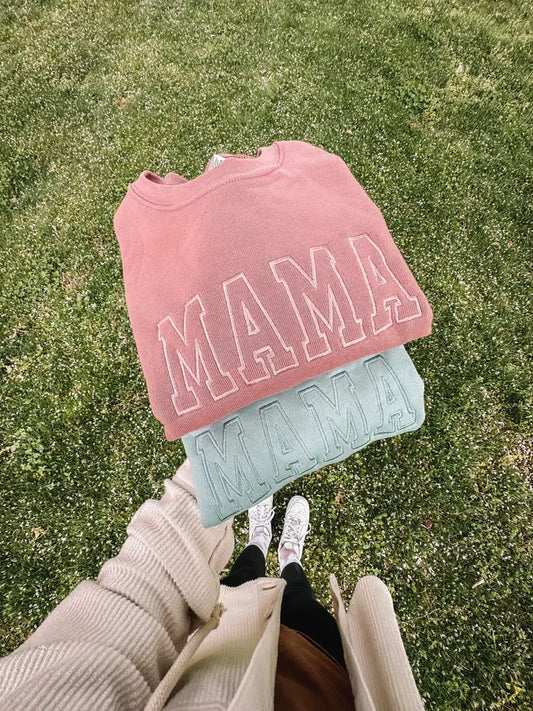 Neutral Embroidered Mama Sweatshirt