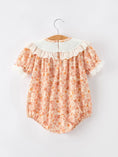 Load image into Gallery viewer, Thanksgiving Turkey Floral Lace Bubble Girls Romper
