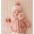 Load image into Gallery viewer, Fur Collar Rosy Cardigan Sweater
