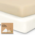 Load image into Gallery viewer, 2-Pack Ecru Isla Fitted Crib Sheet
