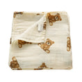 Load image into Gallery viewer, Bamboo Muslin Teddy Bear Swaddle Blanket
