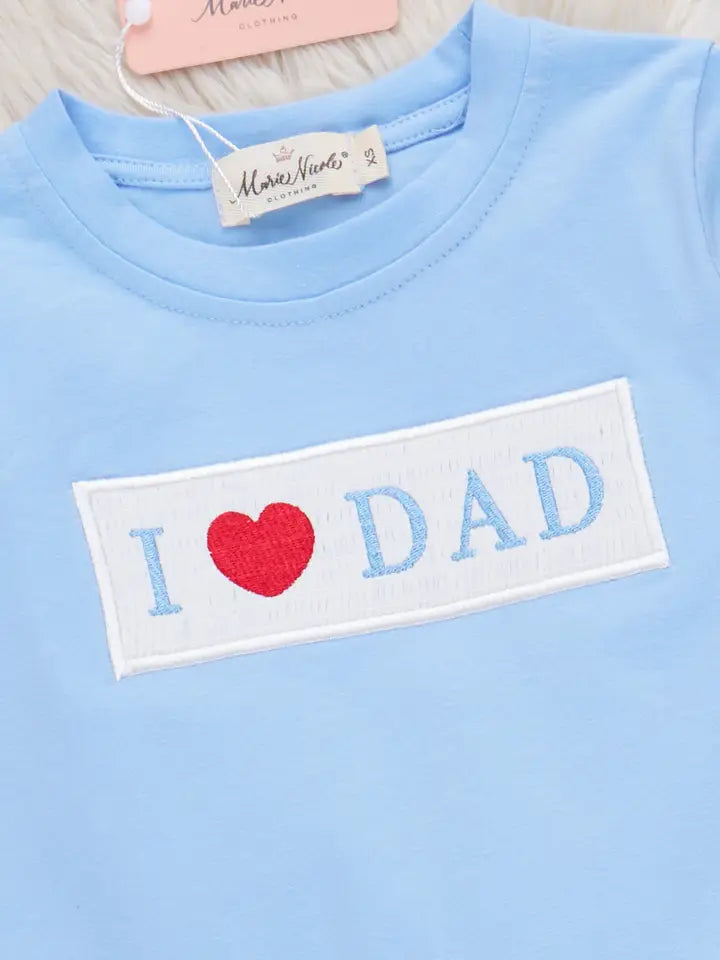 I Love Dad Smocked Outfit