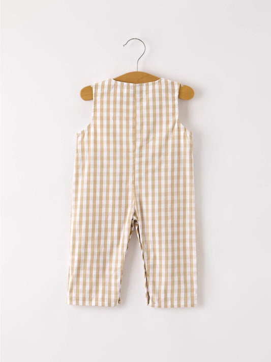 Thanksgiving Plaid Turkey Smock Romper