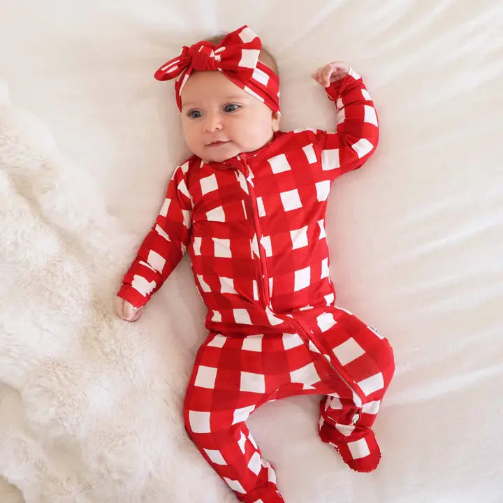 Checking It Twice Knit Large Bow Headwrap