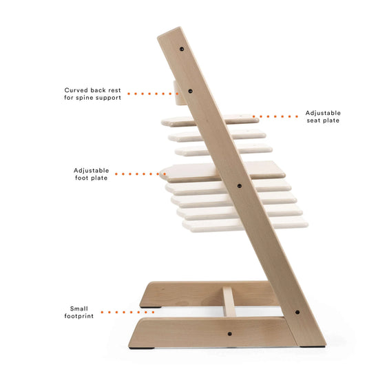 Stokke Tripp Trapp Natural High Chair with Nordic Grey Cushion and Tray