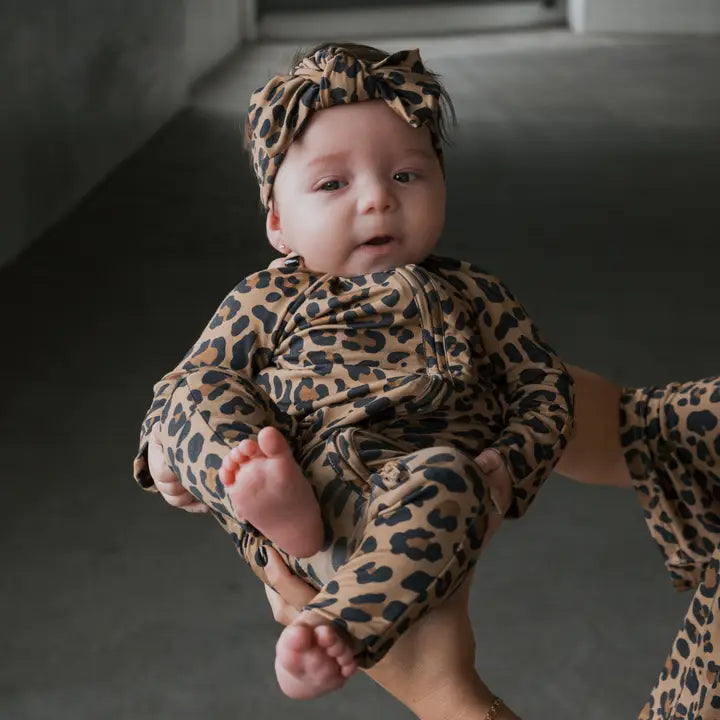 Leopard Bamboo Zip Pajamas
