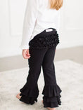 Load image into Gallery viewer, Baby Girls Black Ruffle Flare Pants
