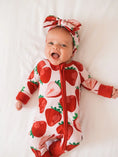 Load image into Gallery viewer, Strawberry Bamboo Zipper Romper Pajamas
