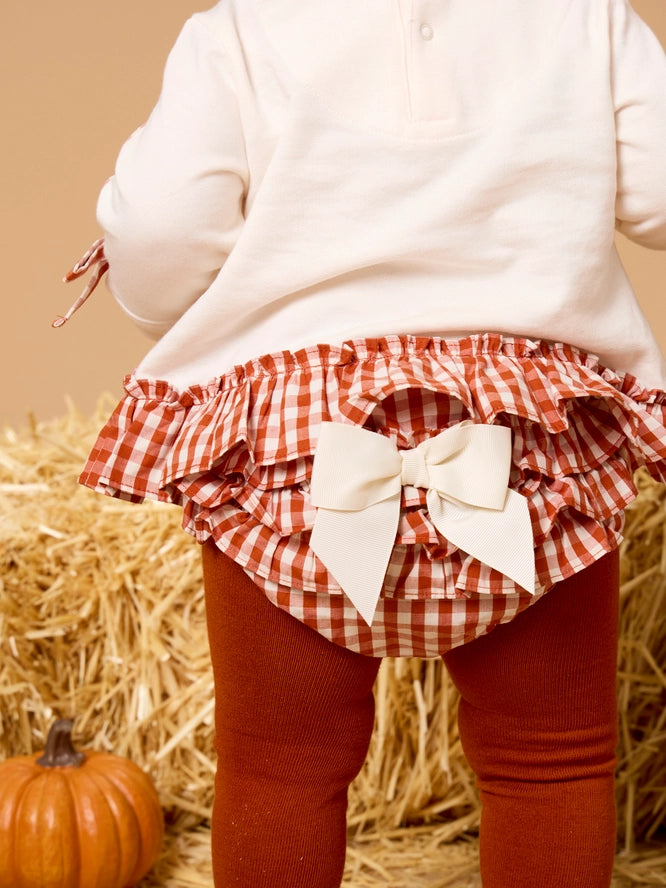 Pumpkin Bow Ivory Swing Top and Bloomer Set