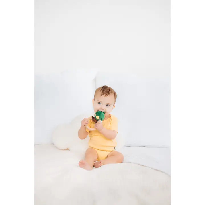 Mallard Duck Wooden & Plush Baby Teether