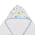 Load image into Gallery viewer, Blue Bubble Duckies Baby Bamboo Hooded Towel
