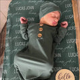 Load image into Gallery viewer, Emerald Bamboo Knotted Gown & Hat
