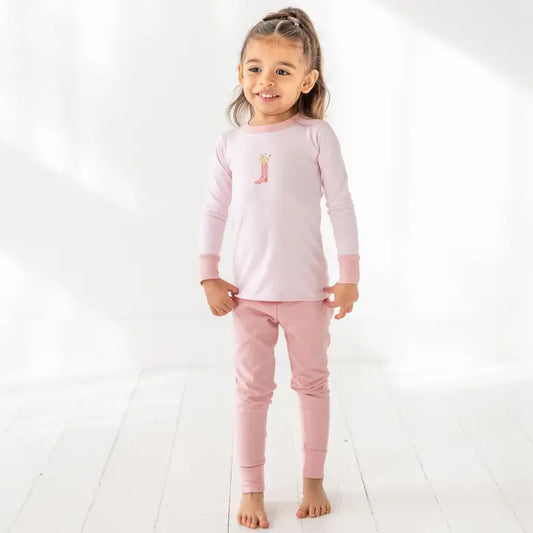 Pink Boots and Blooms Long Pajamas