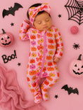 Load image into Gallery viewer, Pumpkin Girl Ruffle Footie
