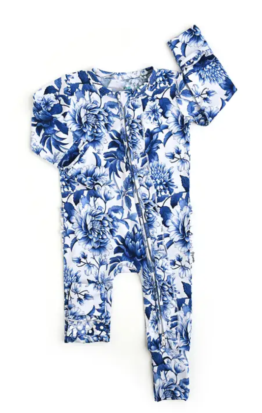 Hattie Floral Ruffle Bamboo Onesie