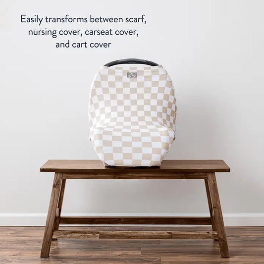 Taupe Checkerboard Mom Boss Multi-Use Cover