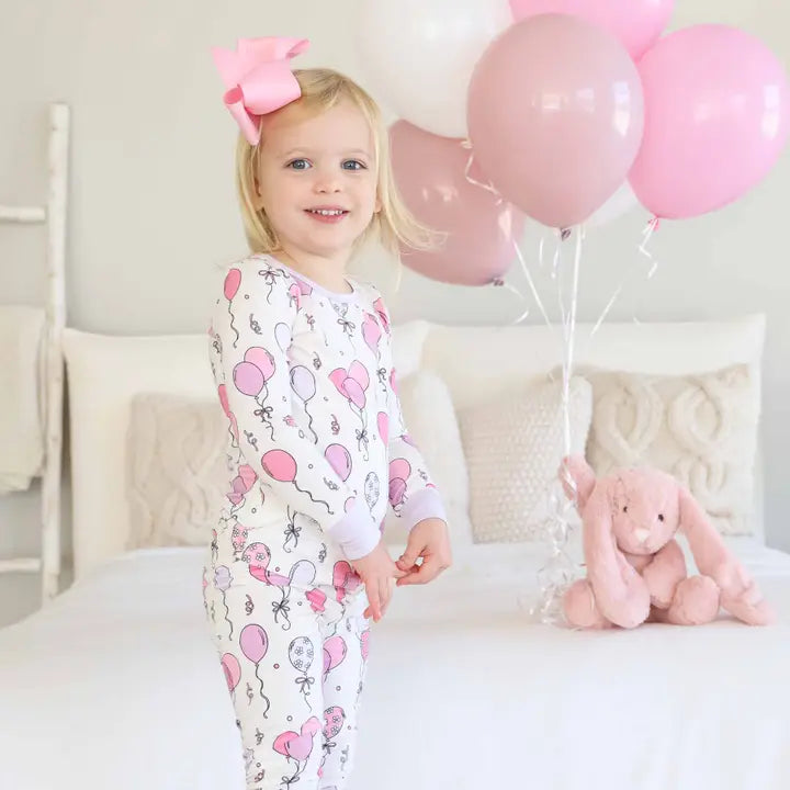 Pink Party Time Two Piece Pajama Set